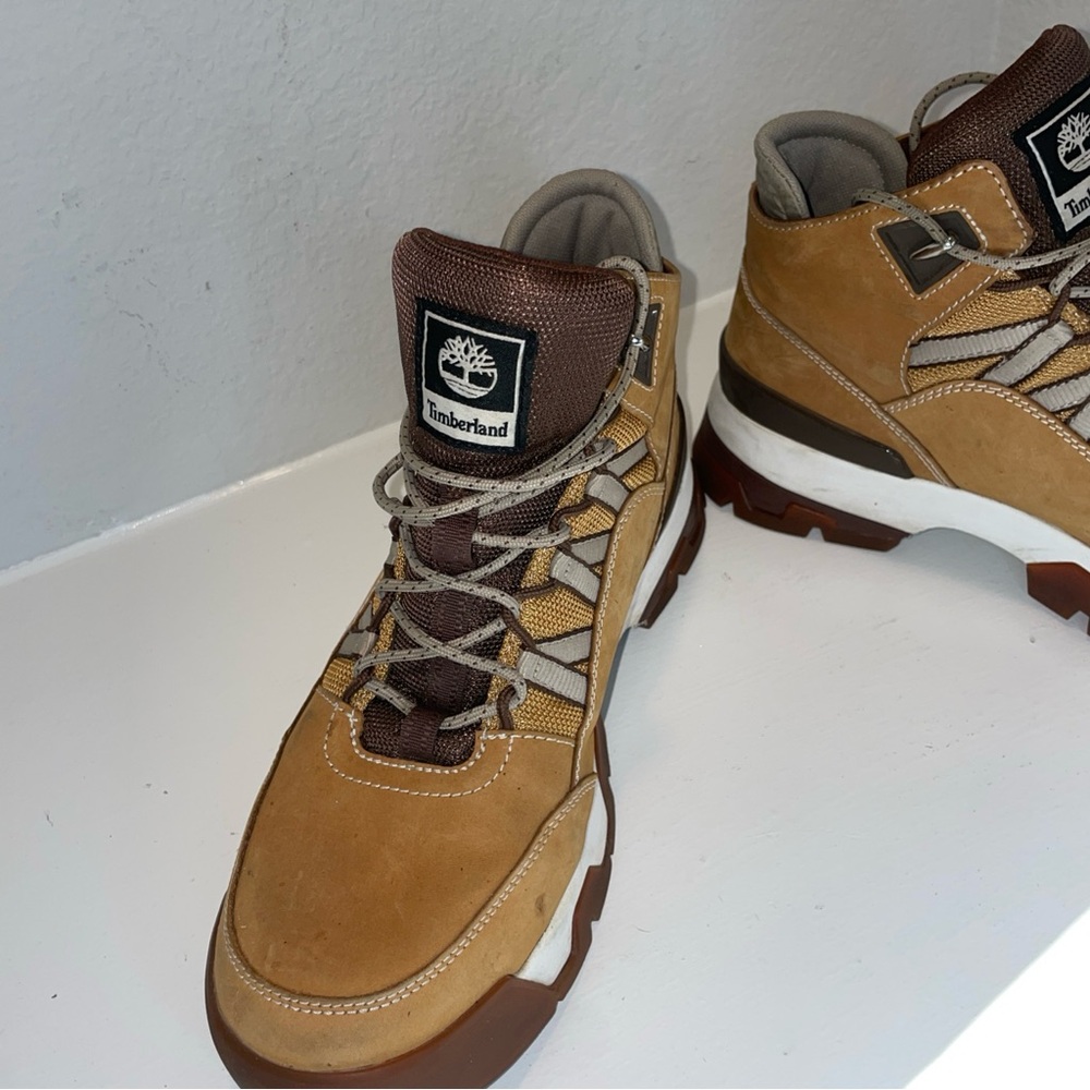 Womens Timberland EURO Swift Hiking Boots Wheat Nubuck Light Leather Size 10 - Picture 5 of 8